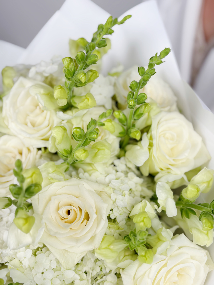 БУКЕТ С БЕЛОЙ РОЗОЙ И ГОРТЕНЗИЕЙ БУКЕТ С БЕЛОЙ РОЗОЙ И ГОРТЕНЗИЕЙ